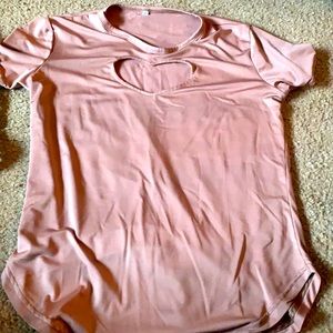 Tan heart cutout top